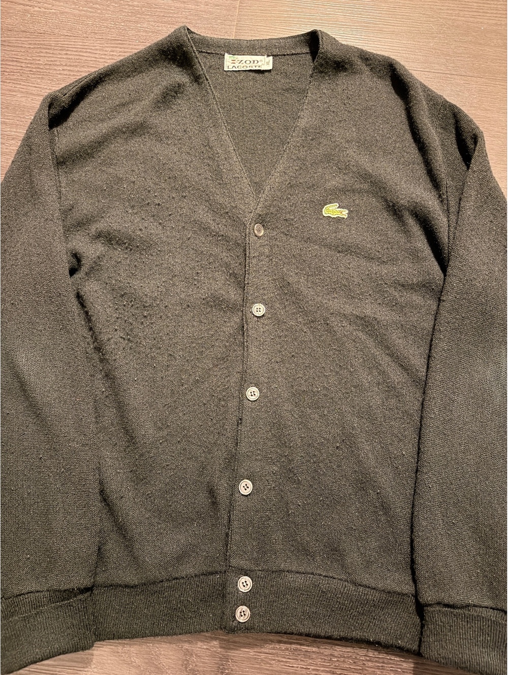 Vintage 70s Izod Lacoste Grunge Oversized Knit Cardigan